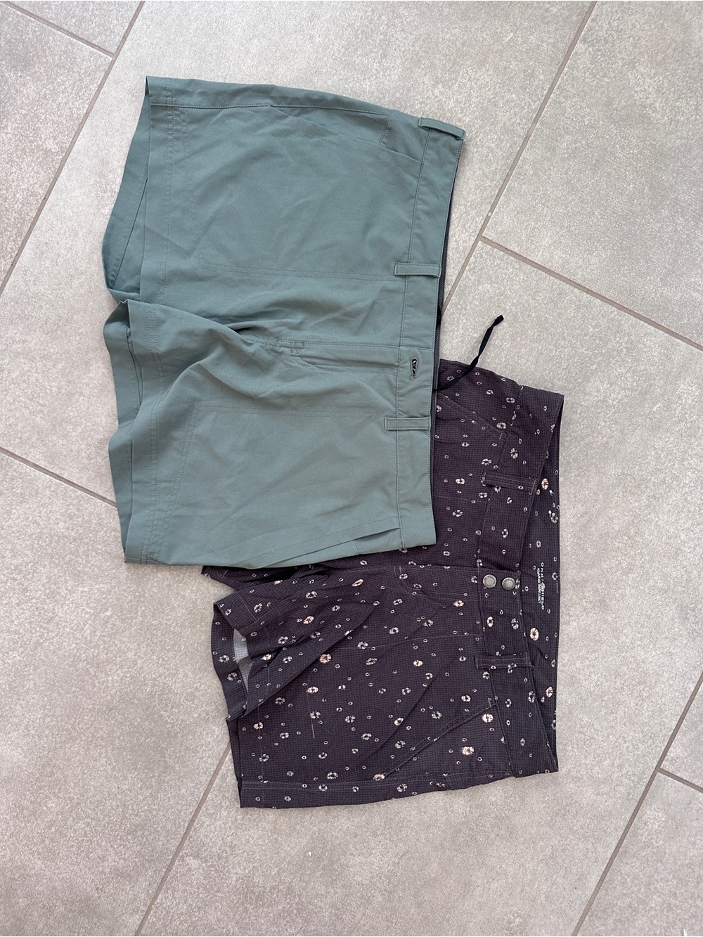 Patagonia Green Women's Outdoor Shorts AND Columbia hiking shorts   Price for 2